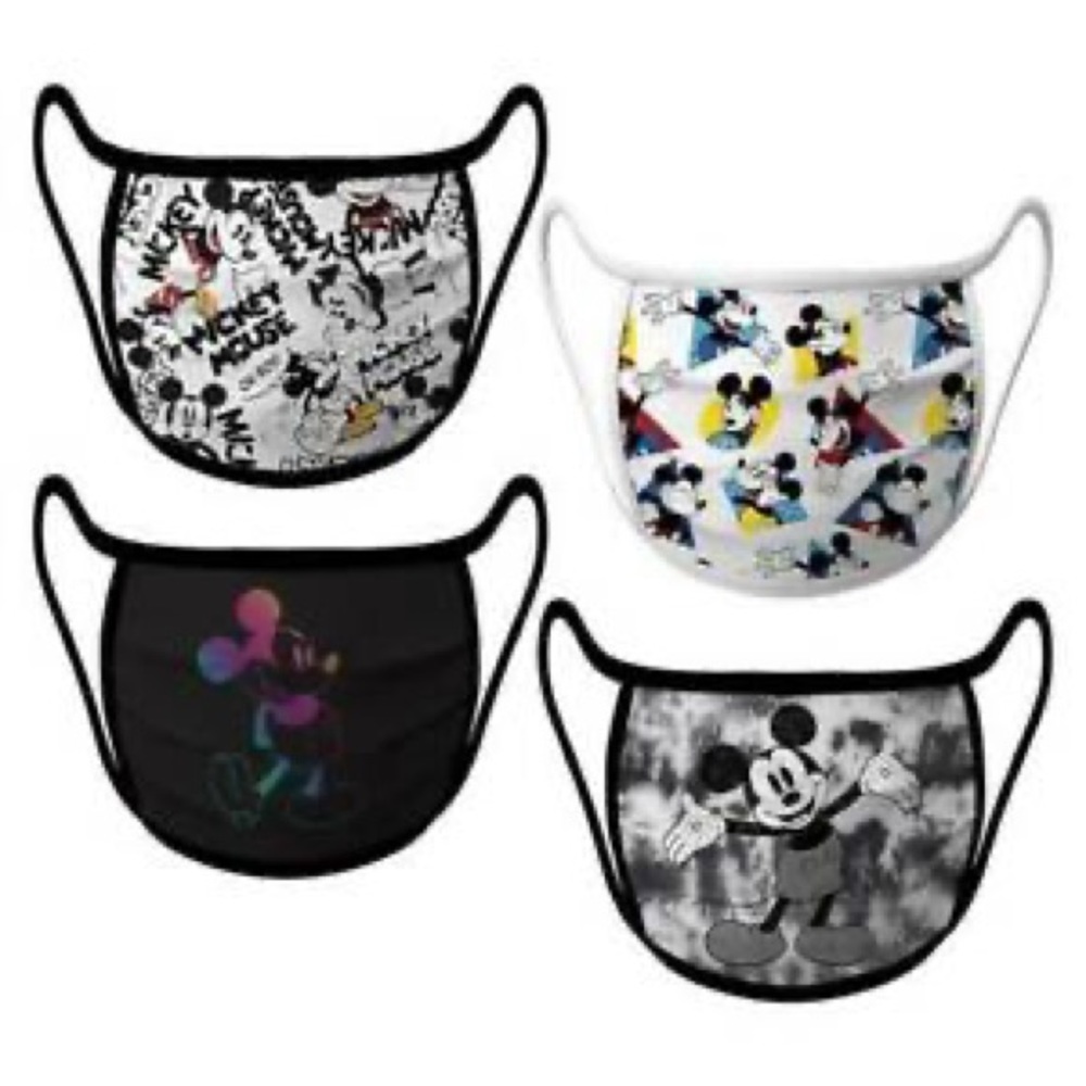 NWT 4-pack DISNEY Mickey Mouse Face Masks Adult L